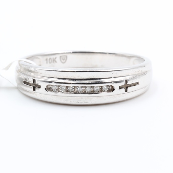 Other - Mens 10K White Gold Diamond Wedding Ring Band NEW Other - Mens 10K White Gold Diamond Wedding Ring Band NEW